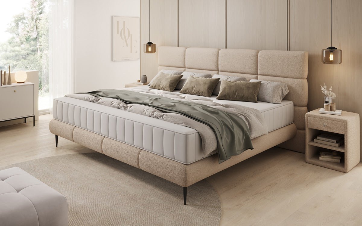 Familien polstret seng Milano Bouclé i 220/240x200