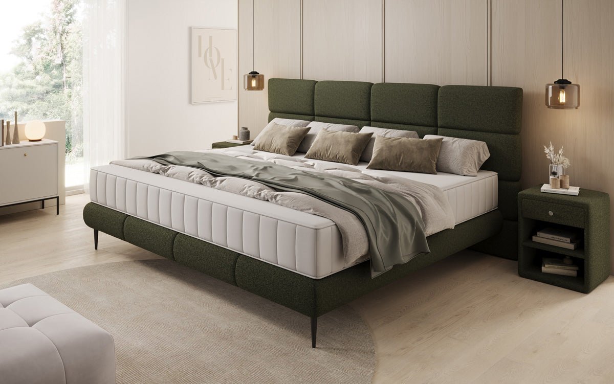 Familien polstret seng Milano Bouclé i 220/240x200