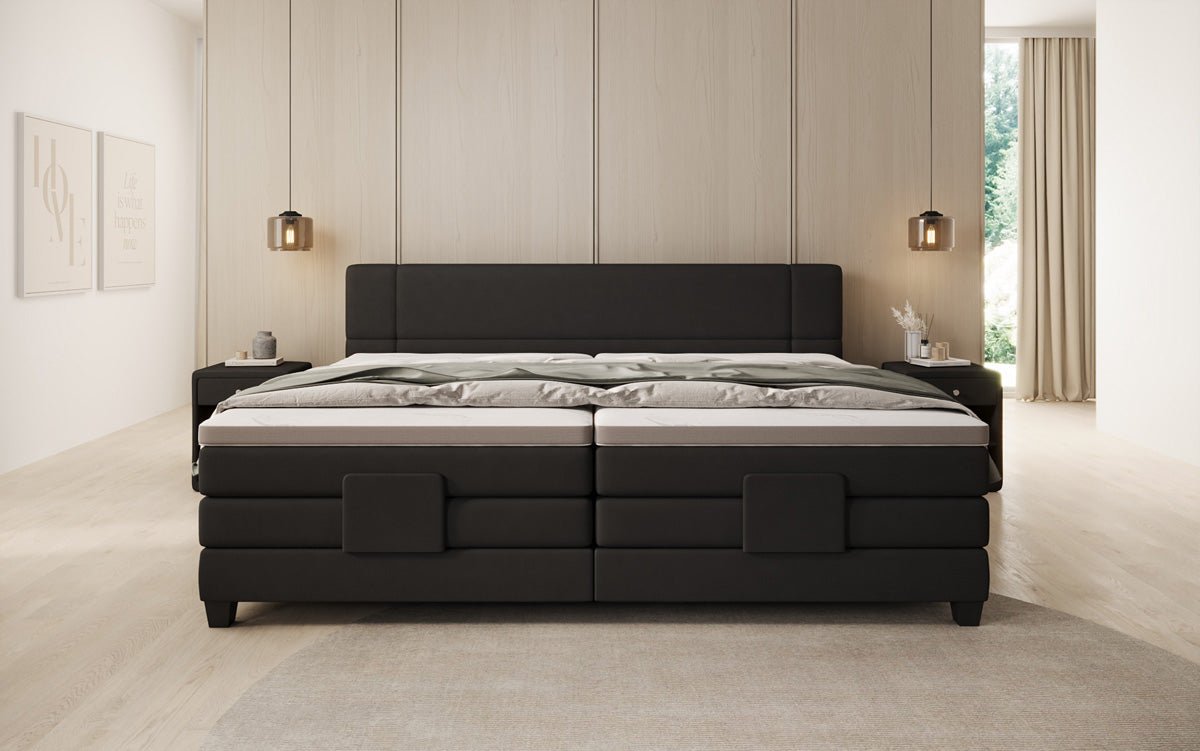 Familien Kontinentalseng Noela 220/240x200 elektrisk justerbar i stof