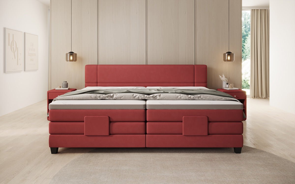 Familien Kontinentalseng Noela 220/240x200 elektrisk justerbar i stof