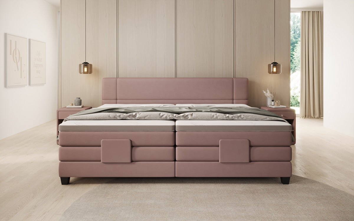 Familien Kontinentalseng Noela 220/240x200 elektrisk justerbar i stof