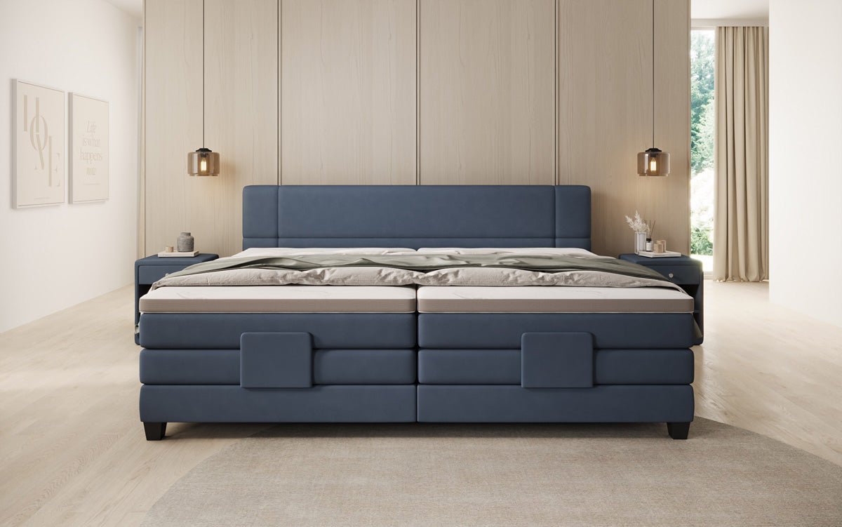 Familien Kontinentalseng Noela 220/240x200 elektrisk justerbar i stof