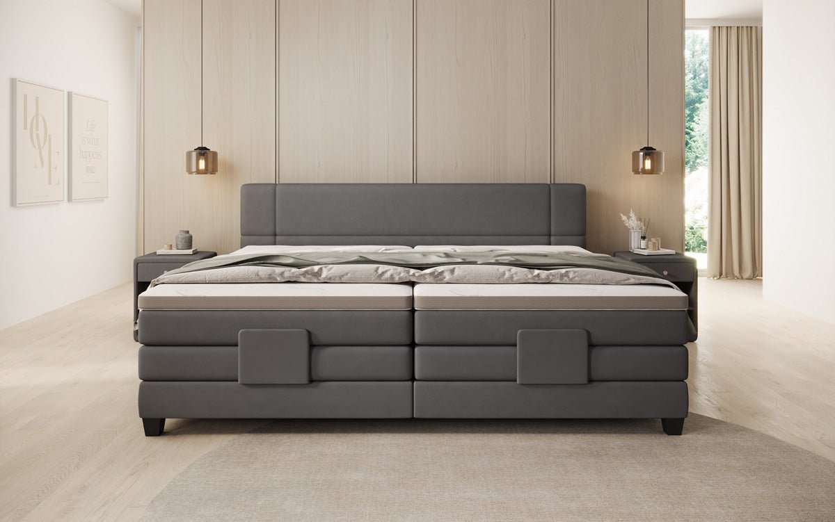 Familien Kontinentalseng Noela 220/240x200 elektrisk justerbar i stof