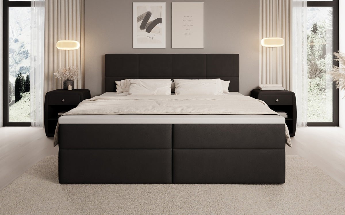 Boxspringbett Levi in Stoff mit Stauraum