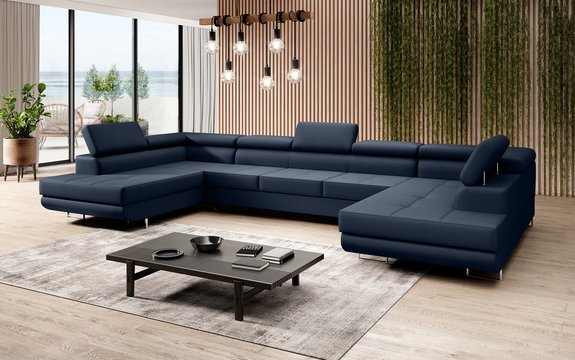 Designer Sofa Taormina med sove- og klapfunktion i Kunstlæder