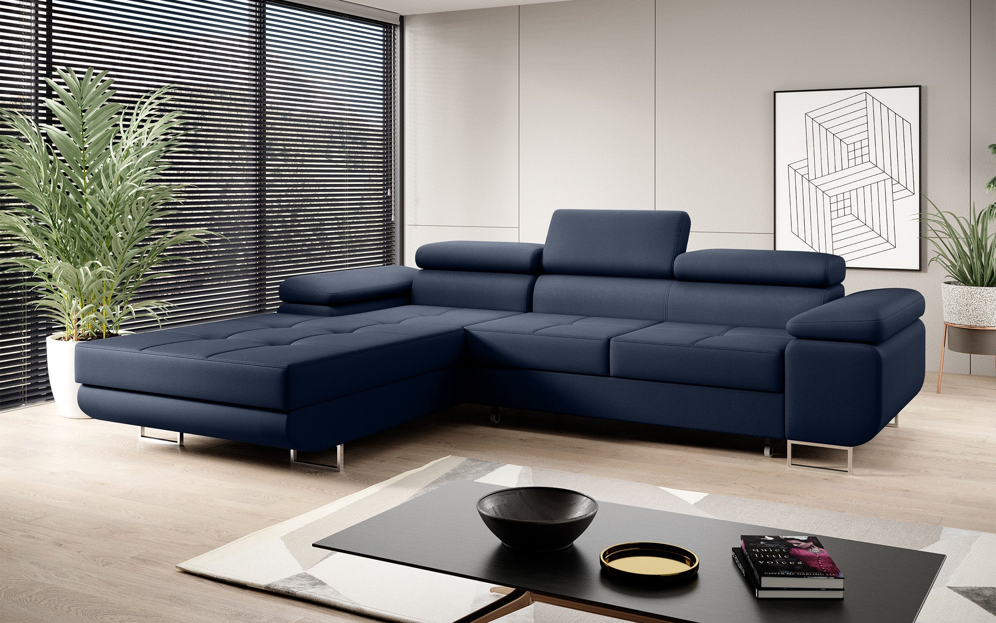 Designer Sofa Calvera med sove- og klapfunktion i Kunstlæder