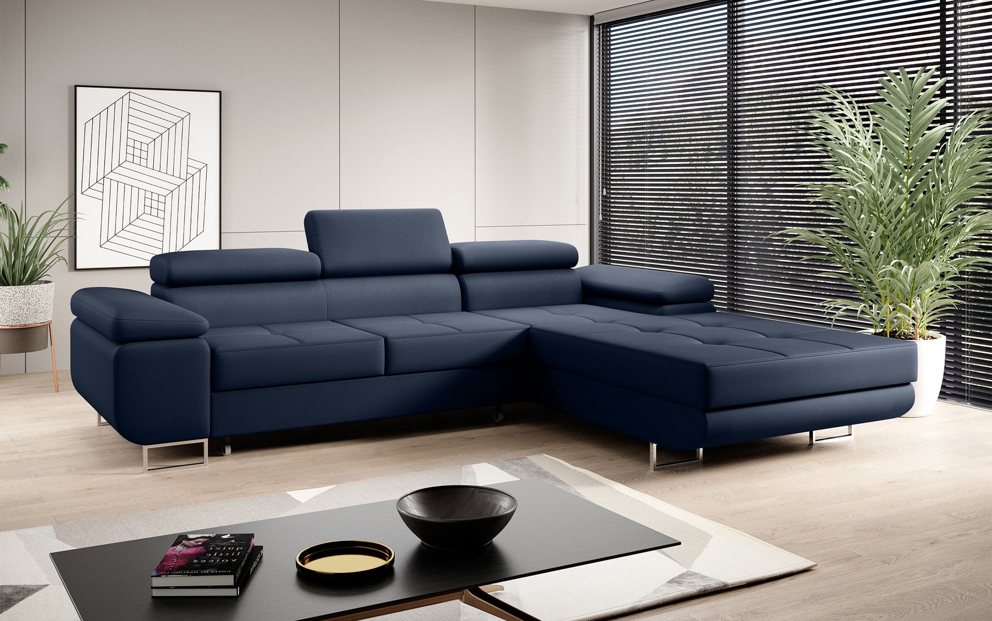 Designer Sofa Calvera med sove- og klapfunktion i Kunstlæder