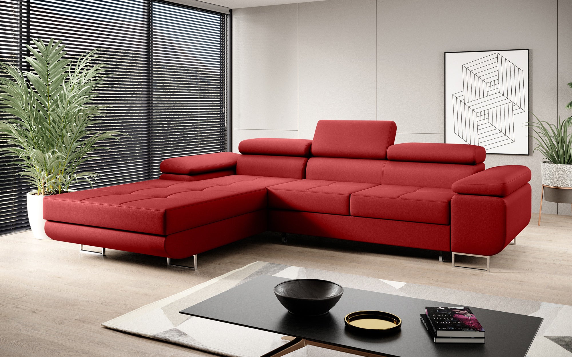Designer Sofa Calvera med sove- og klapfunktion i Kunstlæder