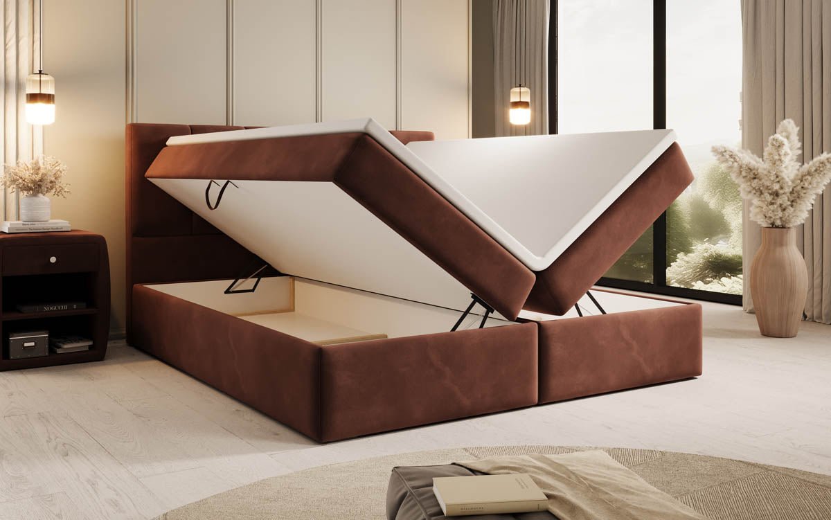 Boxspringbett Aurelia Samt mit Stauraum