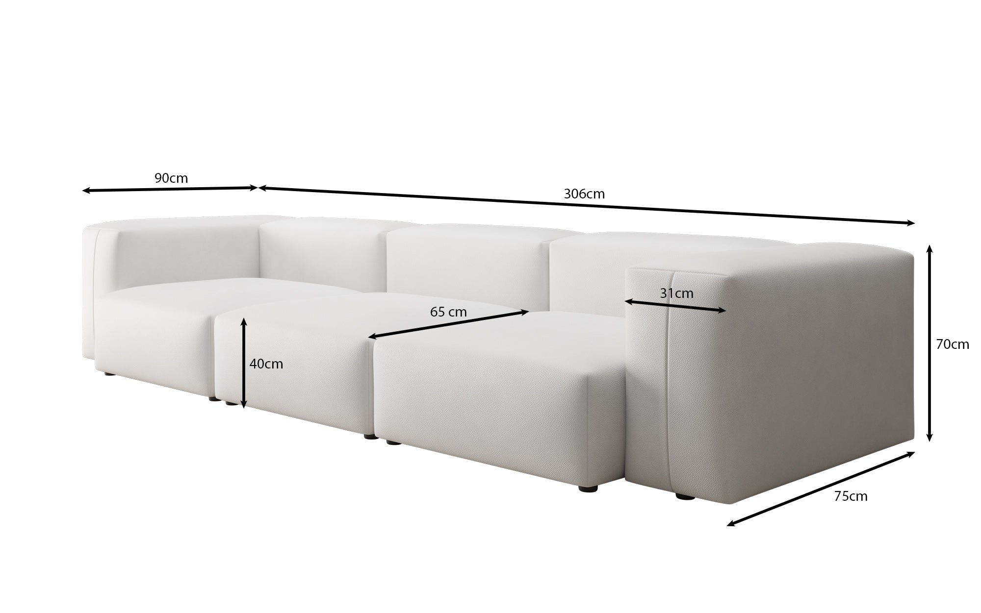 Designer 3-personers sofa Snug i ægte læder