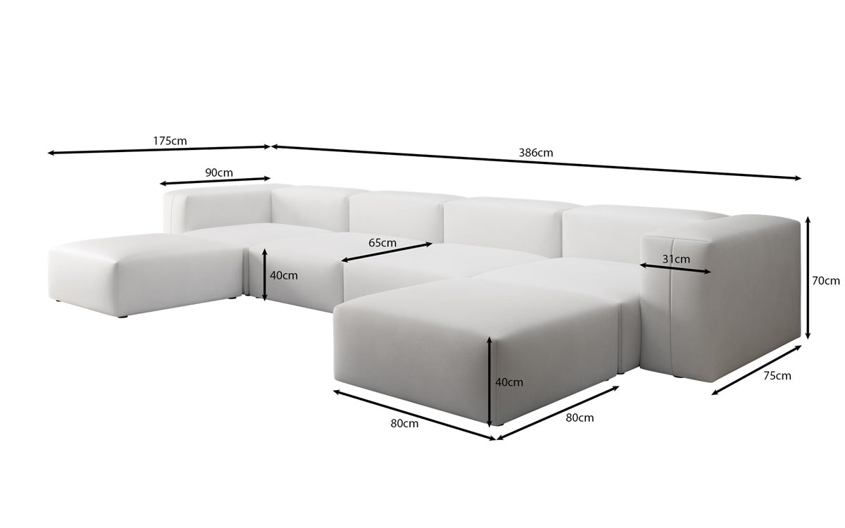 Designer U Sofa Snug i ægte læder