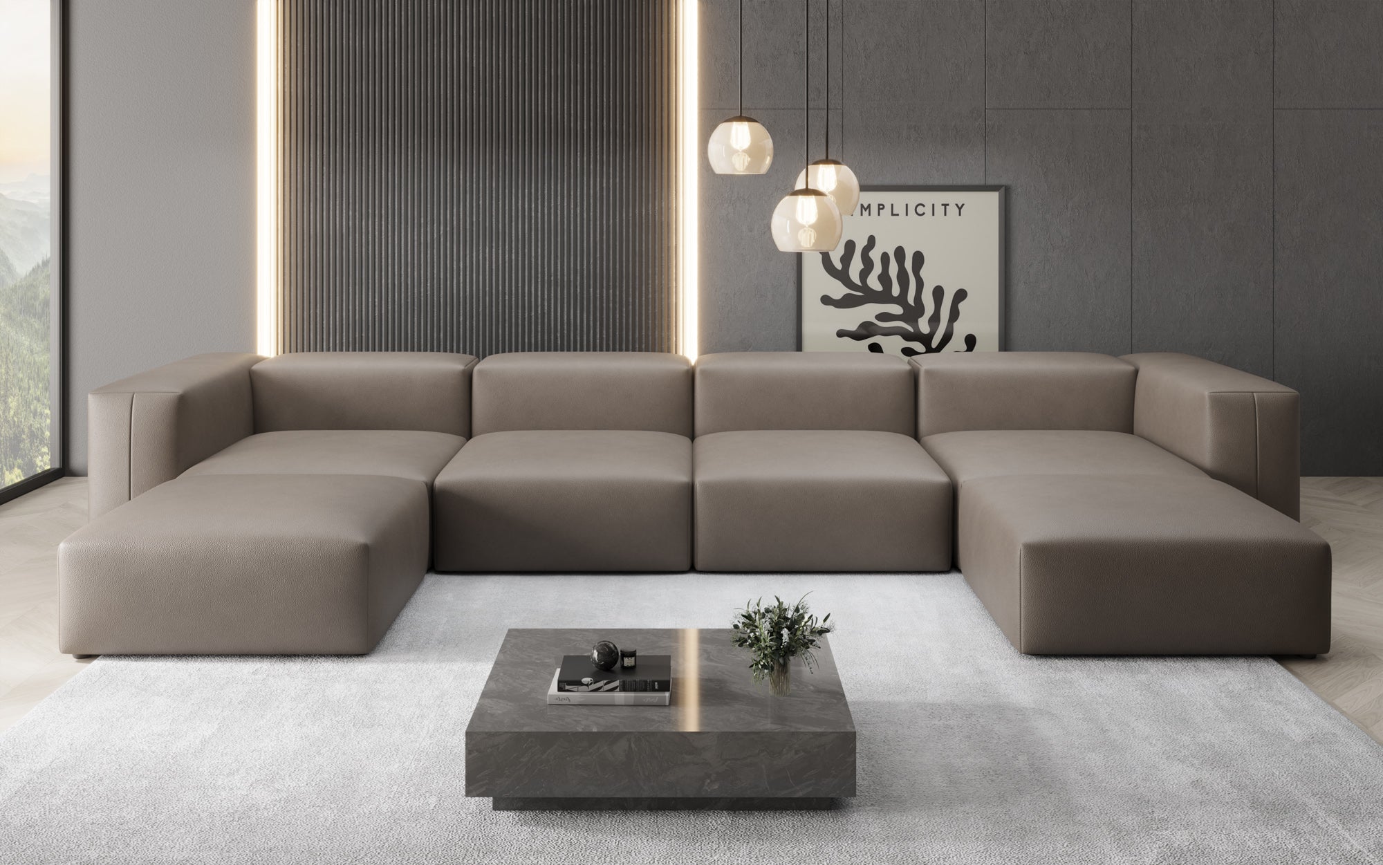 Designer U Sofa Snug i ægte læder