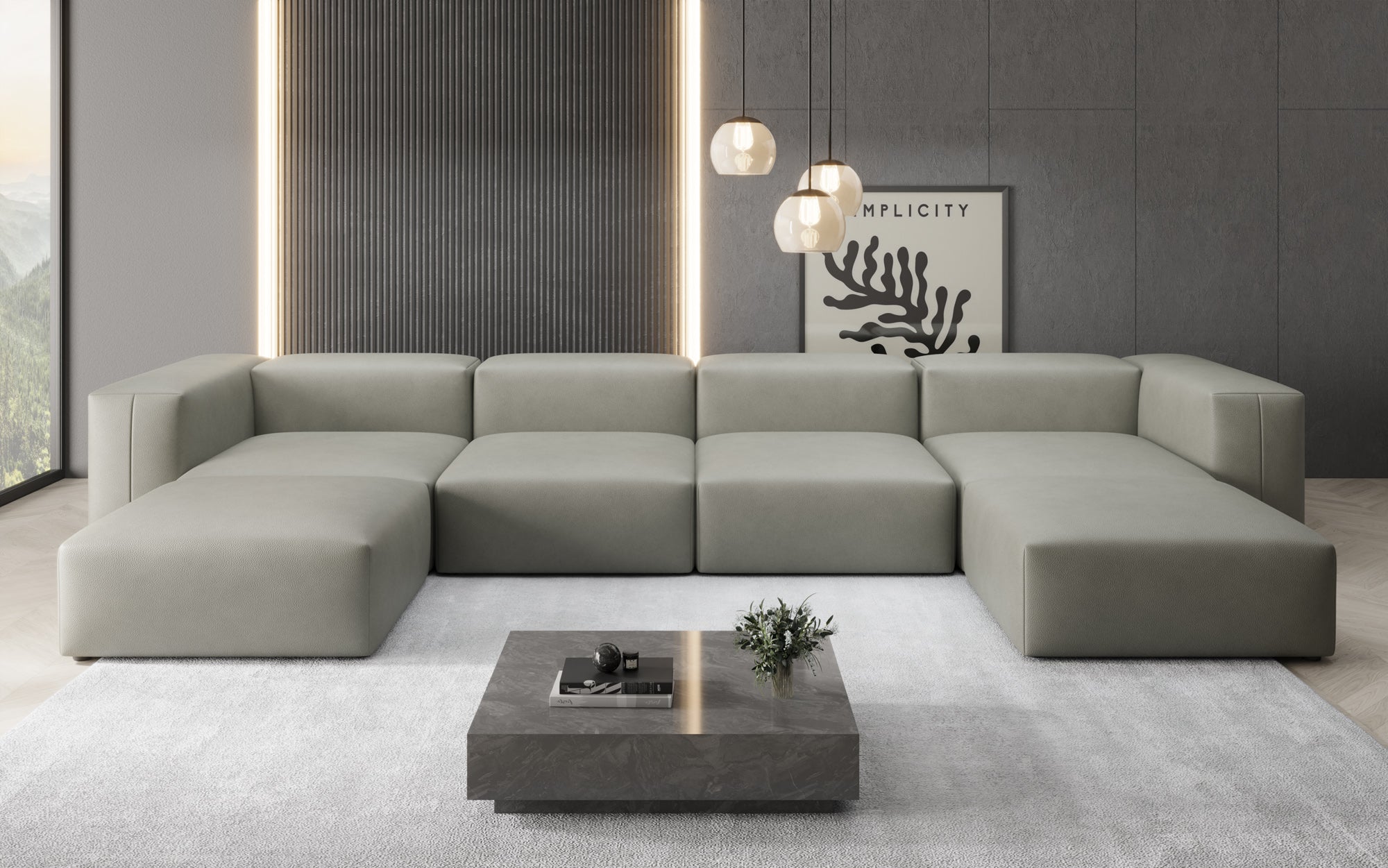 Designer U Sofa Snug i ægte læder