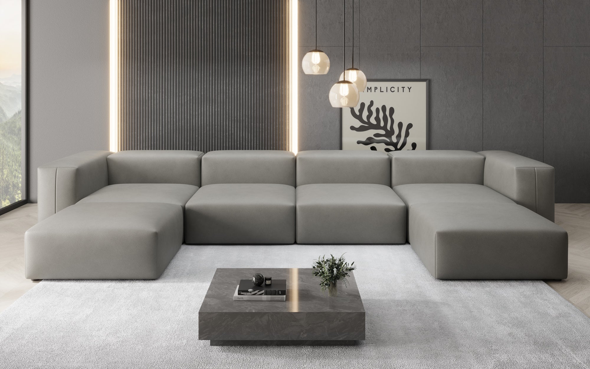 Designer U Sofa Snug i ægte læder