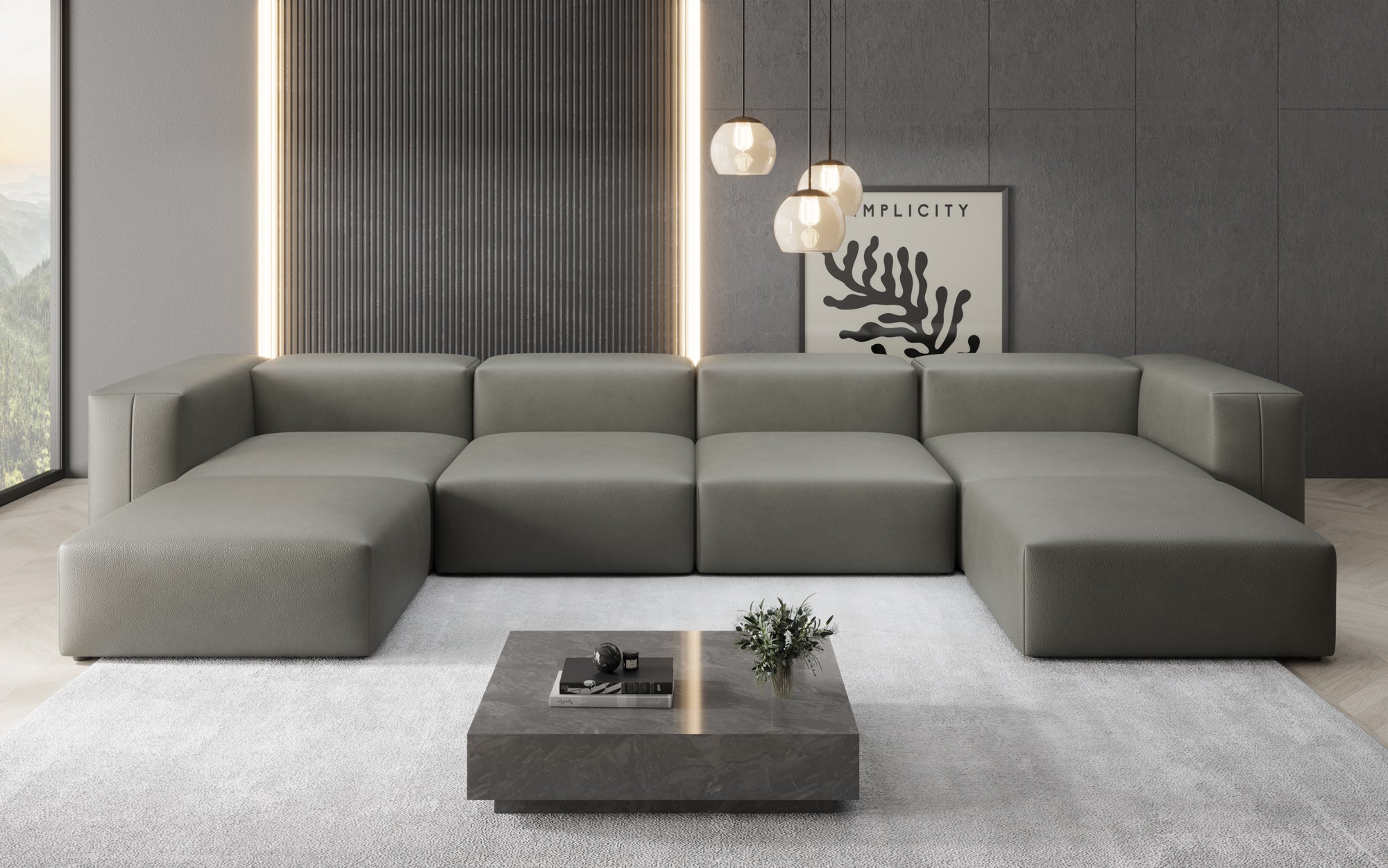 Designer U Sofa Snug i ægte læder