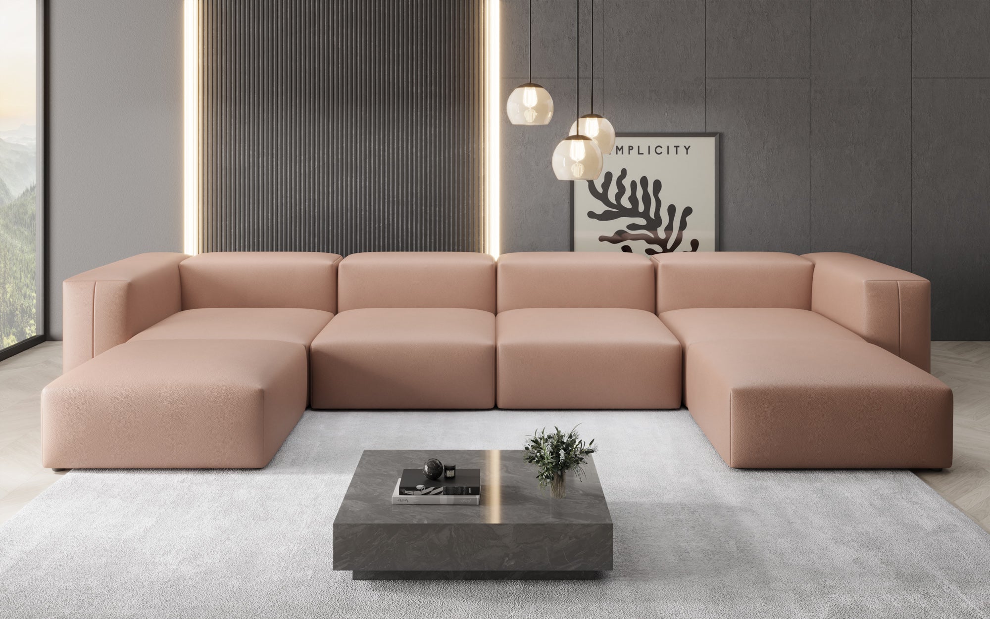 Designer U Sofa Snug i ægte læder