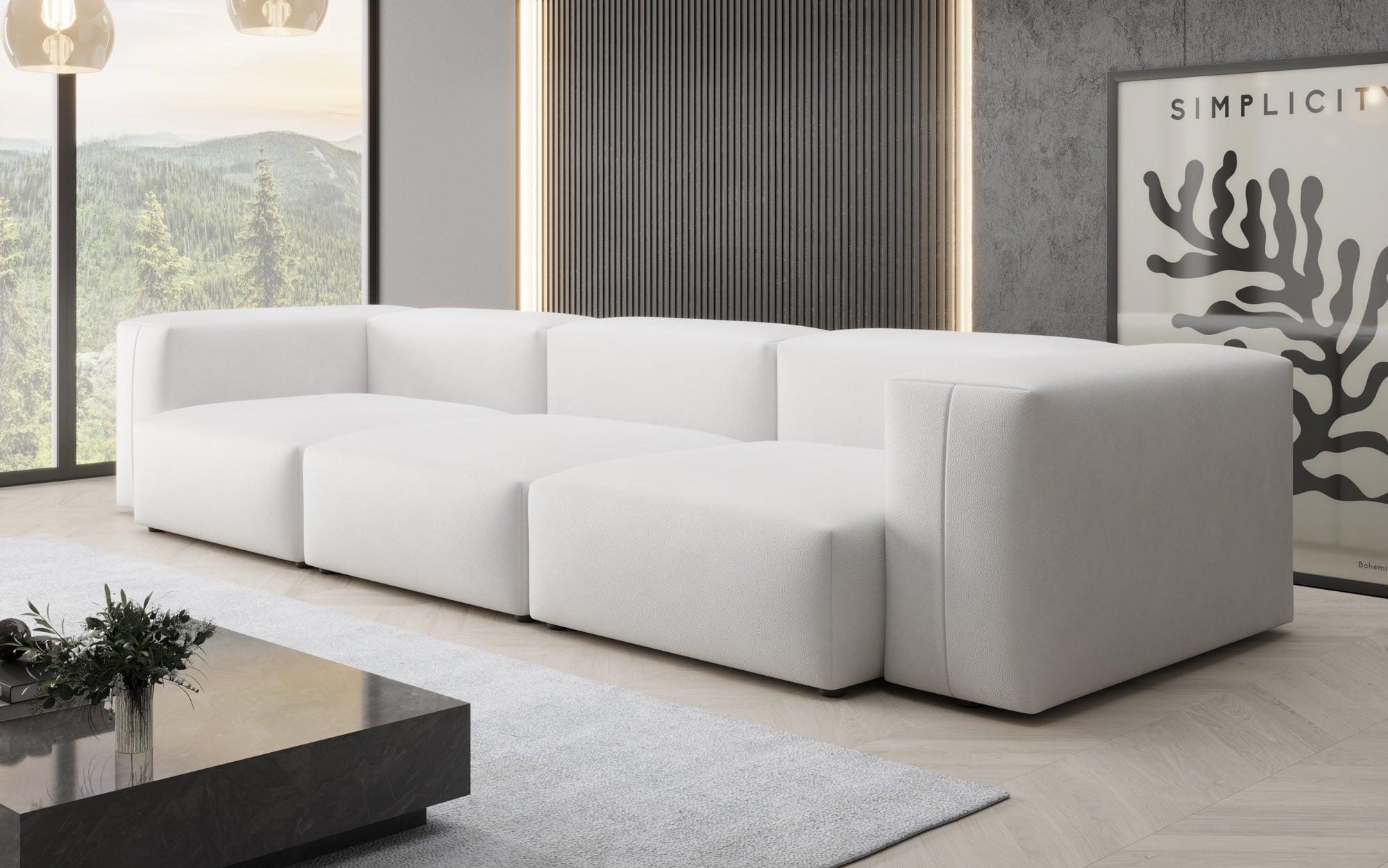 Designer 3-personers sofa Snug i ægte læder
