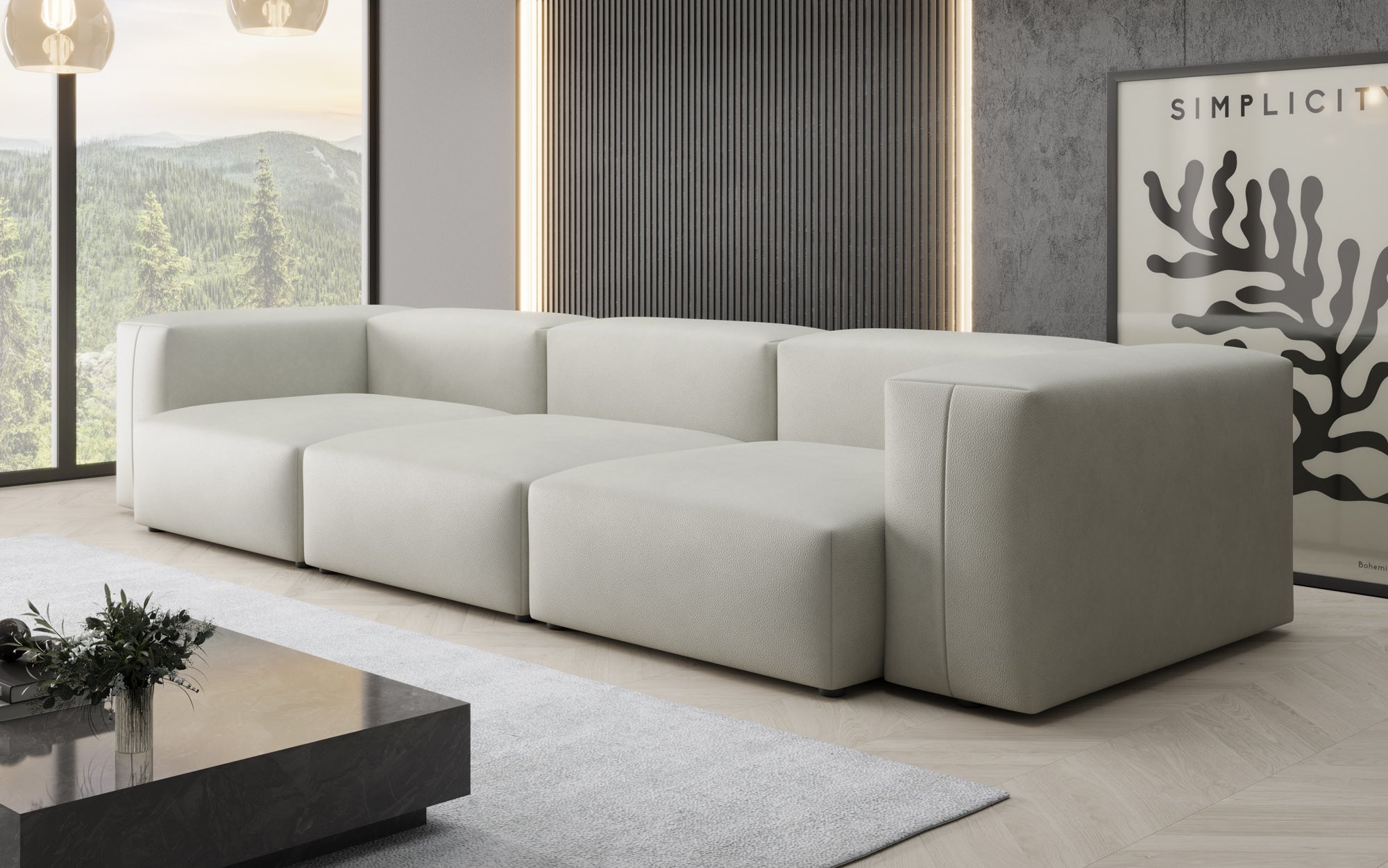 Designer 3-personers sofa Snug i ægte læder