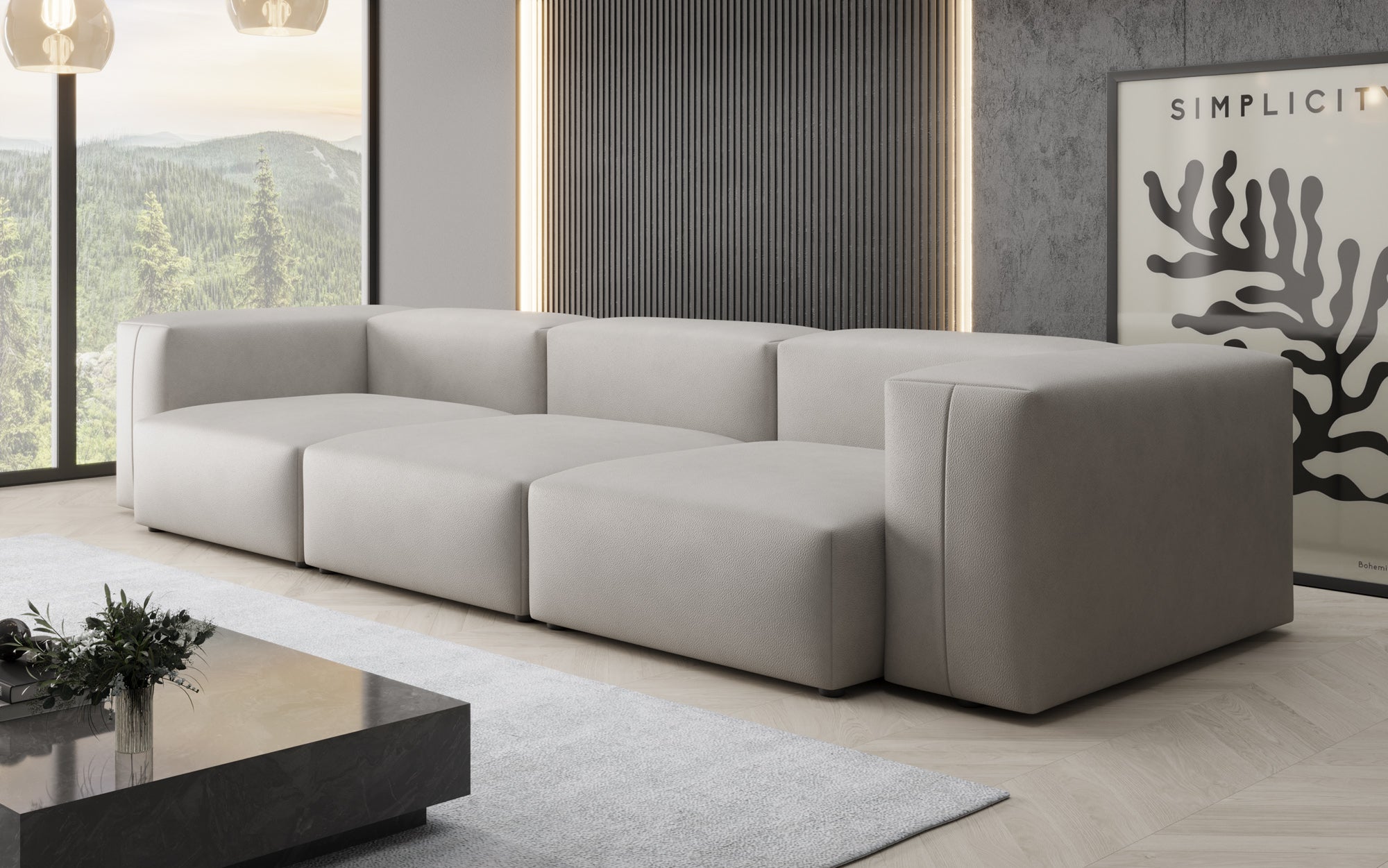 Designer 3-personers sofa Snug i ægte læder