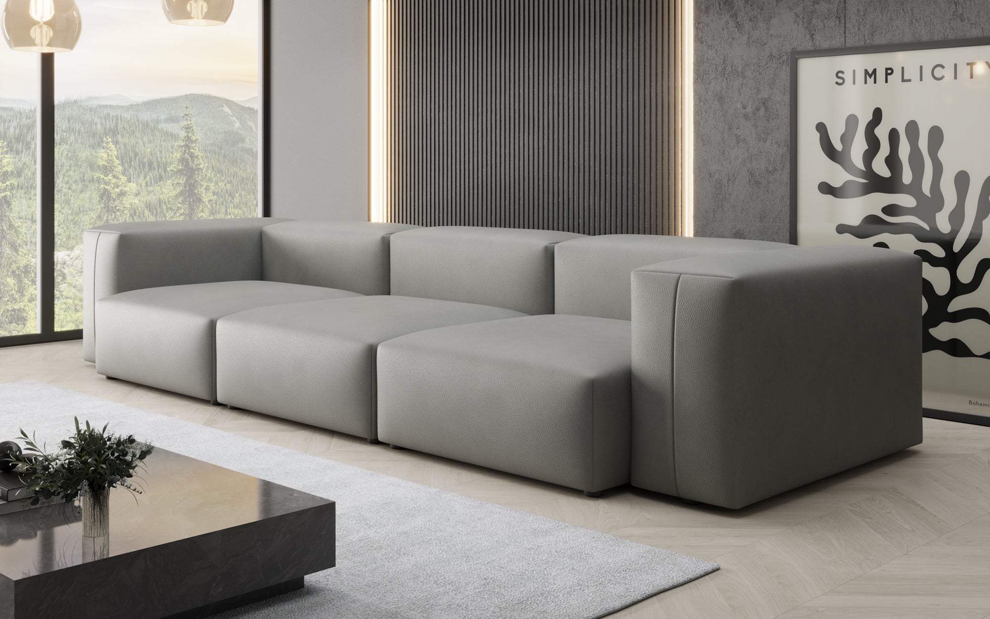 Designer 3-personers sofa Snug i ægte læder