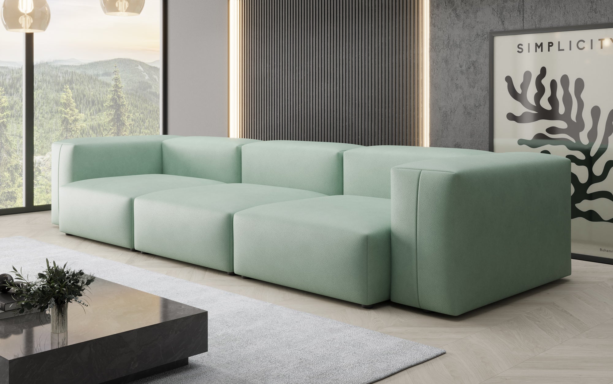 Designer 3-personers sofa Snug i ægte læder