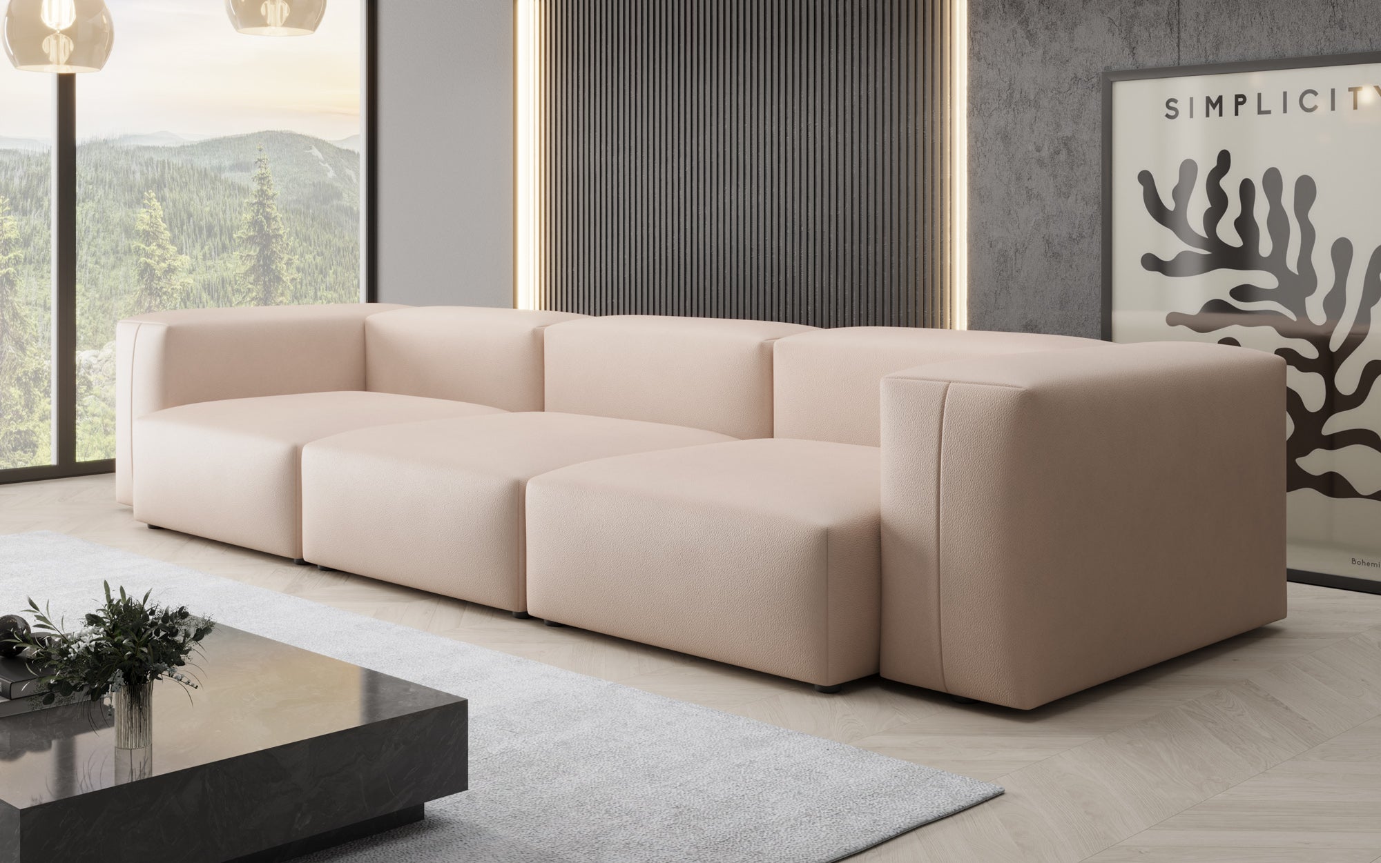 Designer 3-personers sofa Snug i ægte læder