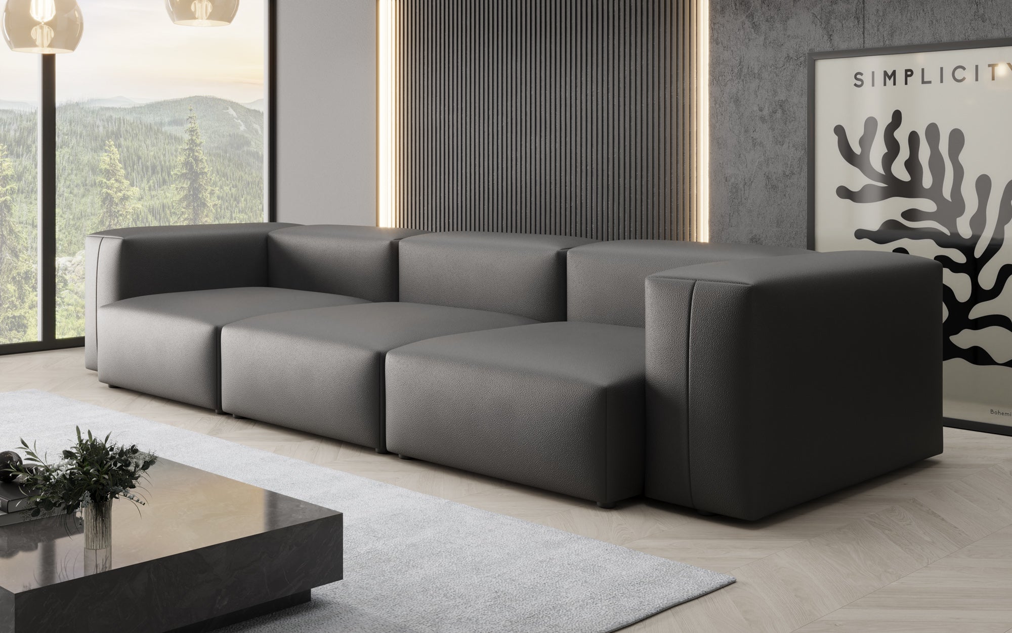 Designer 3-personers sofa Snug i ægte læder