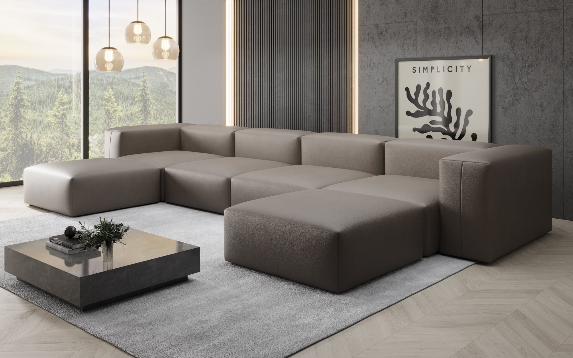 Designer U Sofa Snug i ægte læder