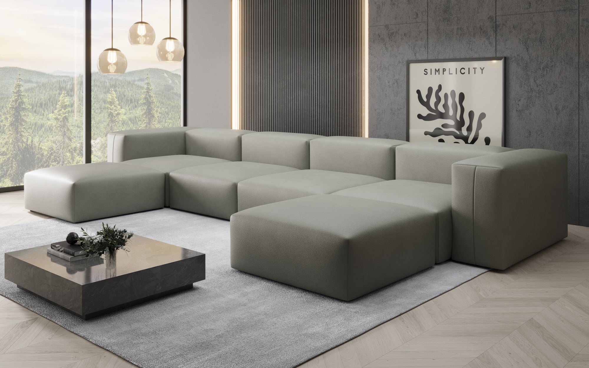 Designer U Sofa Snug i ægte læder