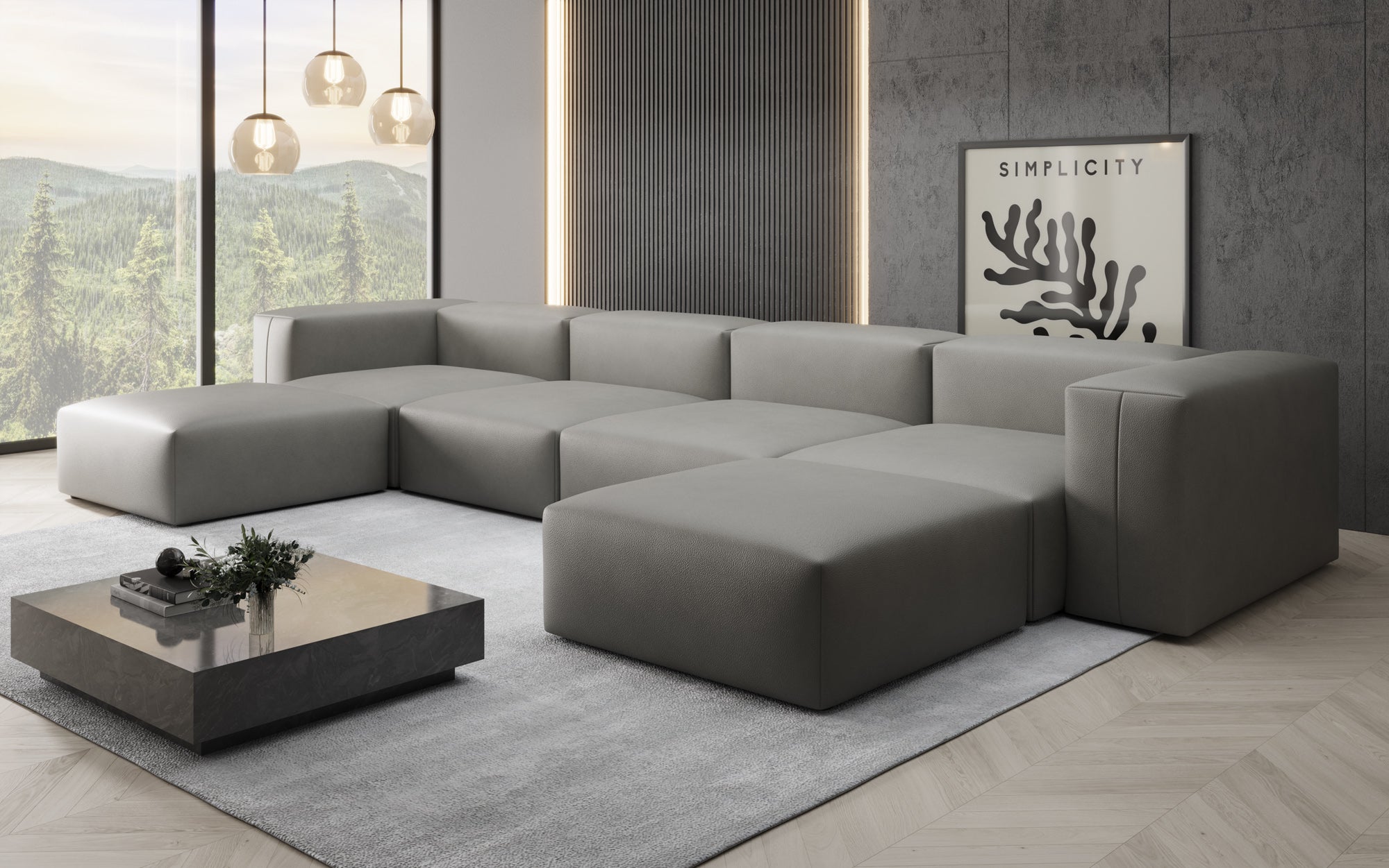 Designer U Sofa Snug i ægte læder