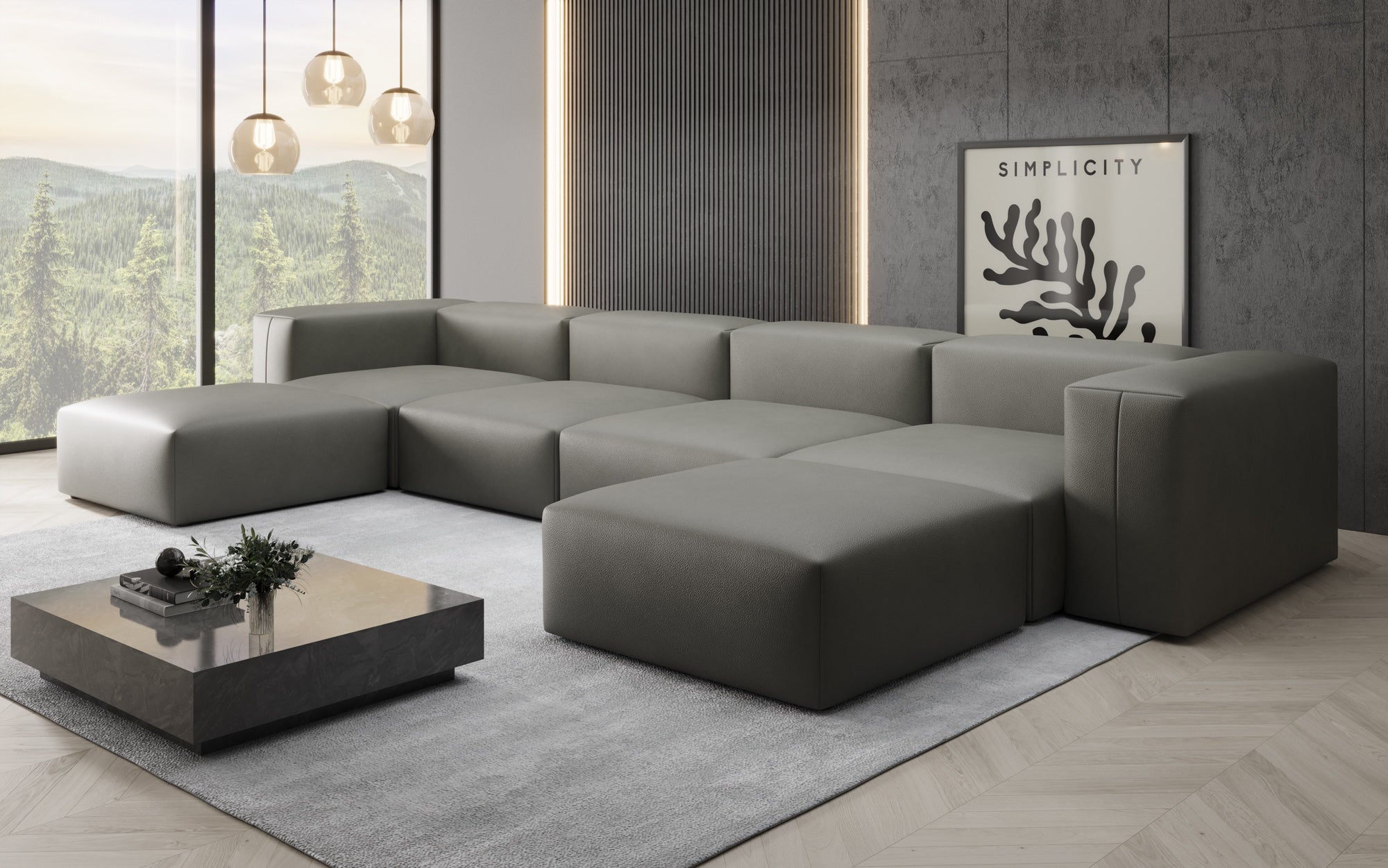 Designer U Sofa Snug i ægte læder