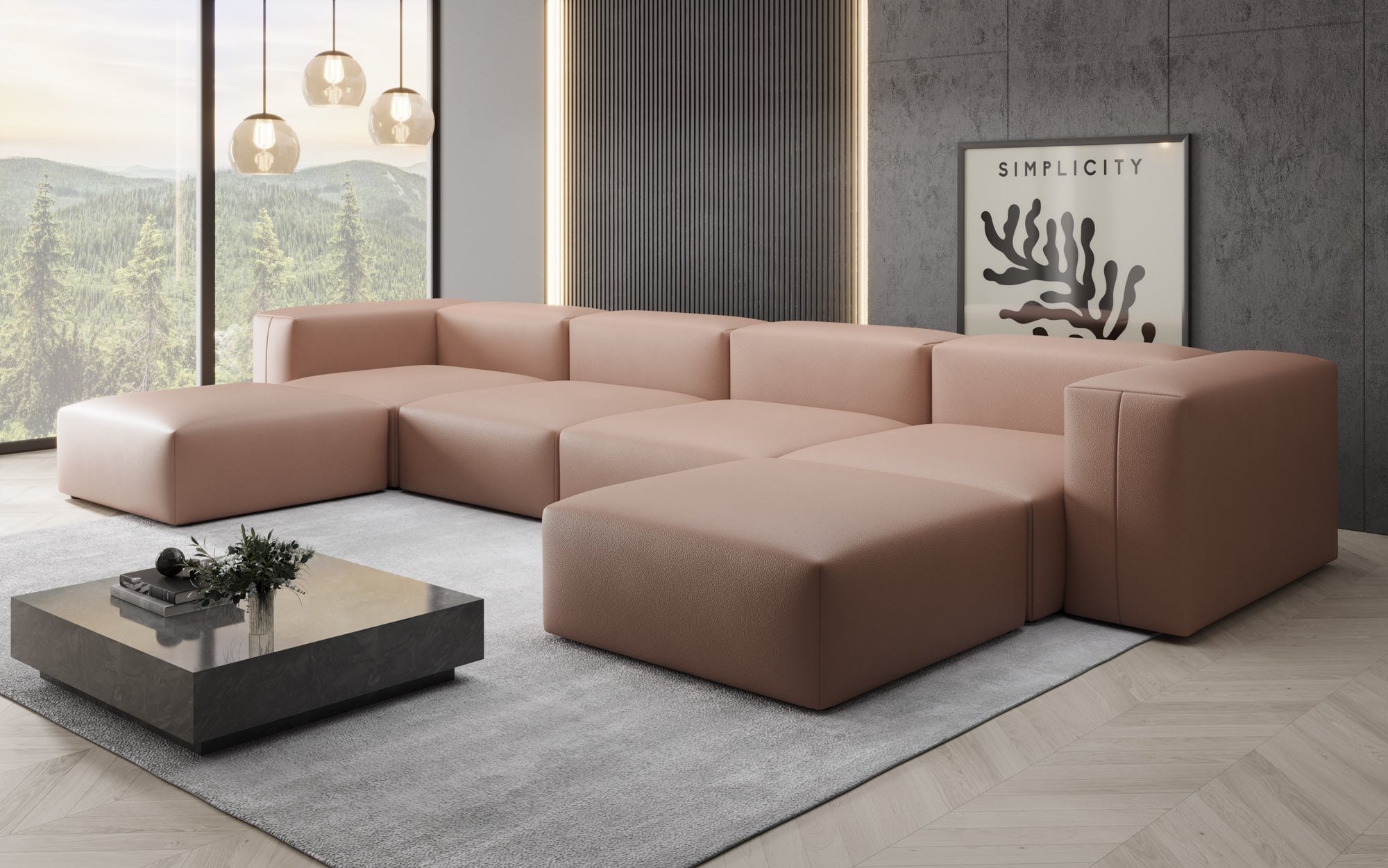 Designer U Sofa Snug i ægte læder