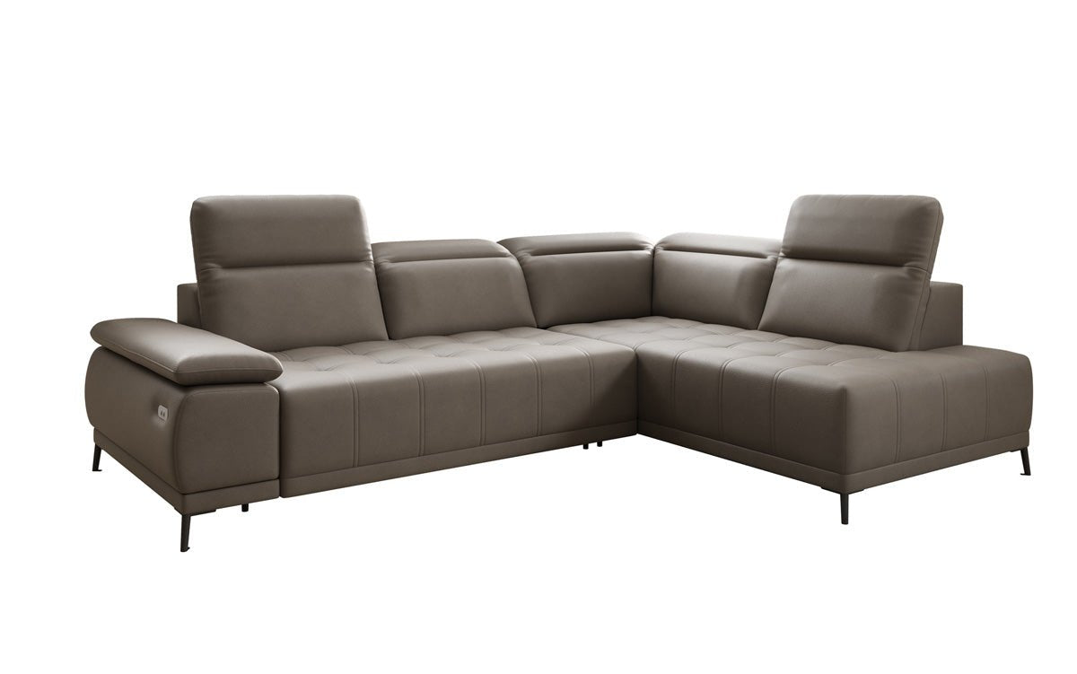Designer L Sofa Lyra med elektrisk sovefunktion i ægte læder