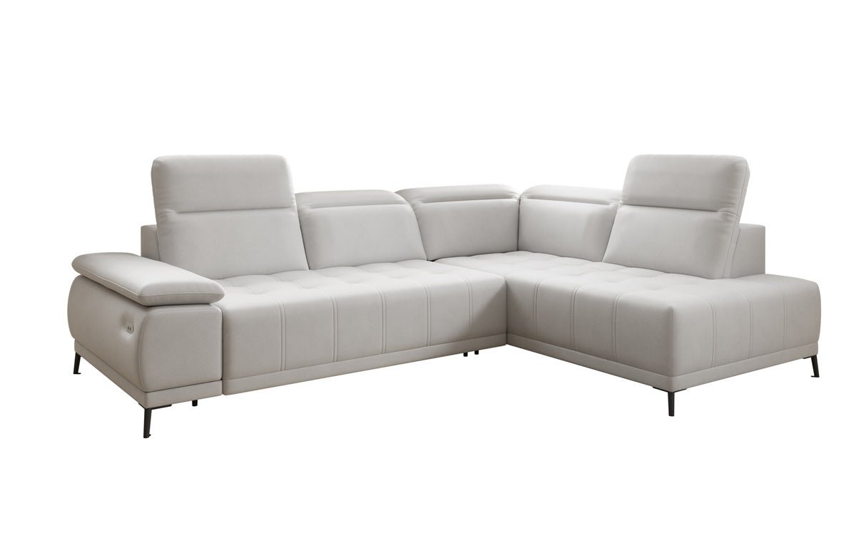 Designer L Sofa Lyra med elektrisk sovefunktion i ægte læder