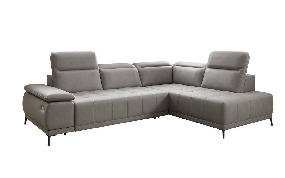 Designer L Sofa Lyra med elektrisk sovefunktion i ægte læder