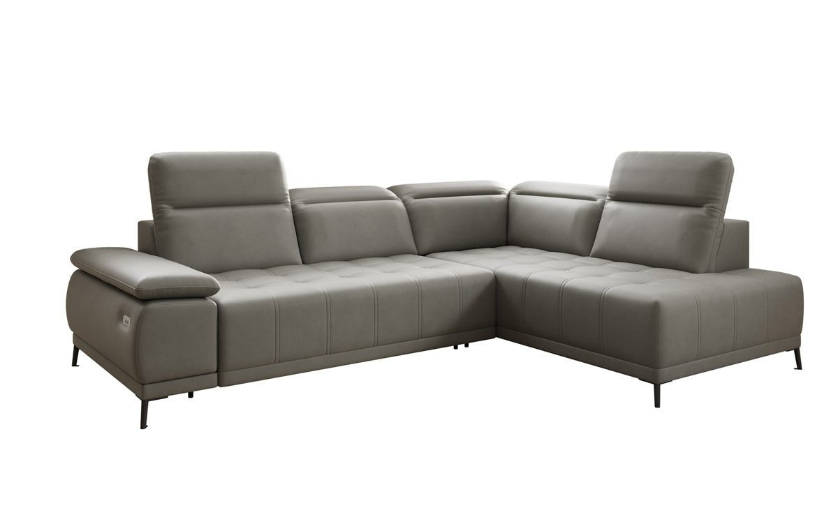 Designer L Sofa Lyra med elektrisk sovefunktion i ægte læder