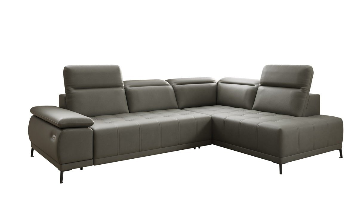Designer L Sofa Lyra med elektrisk sovefunktion i ægte læder