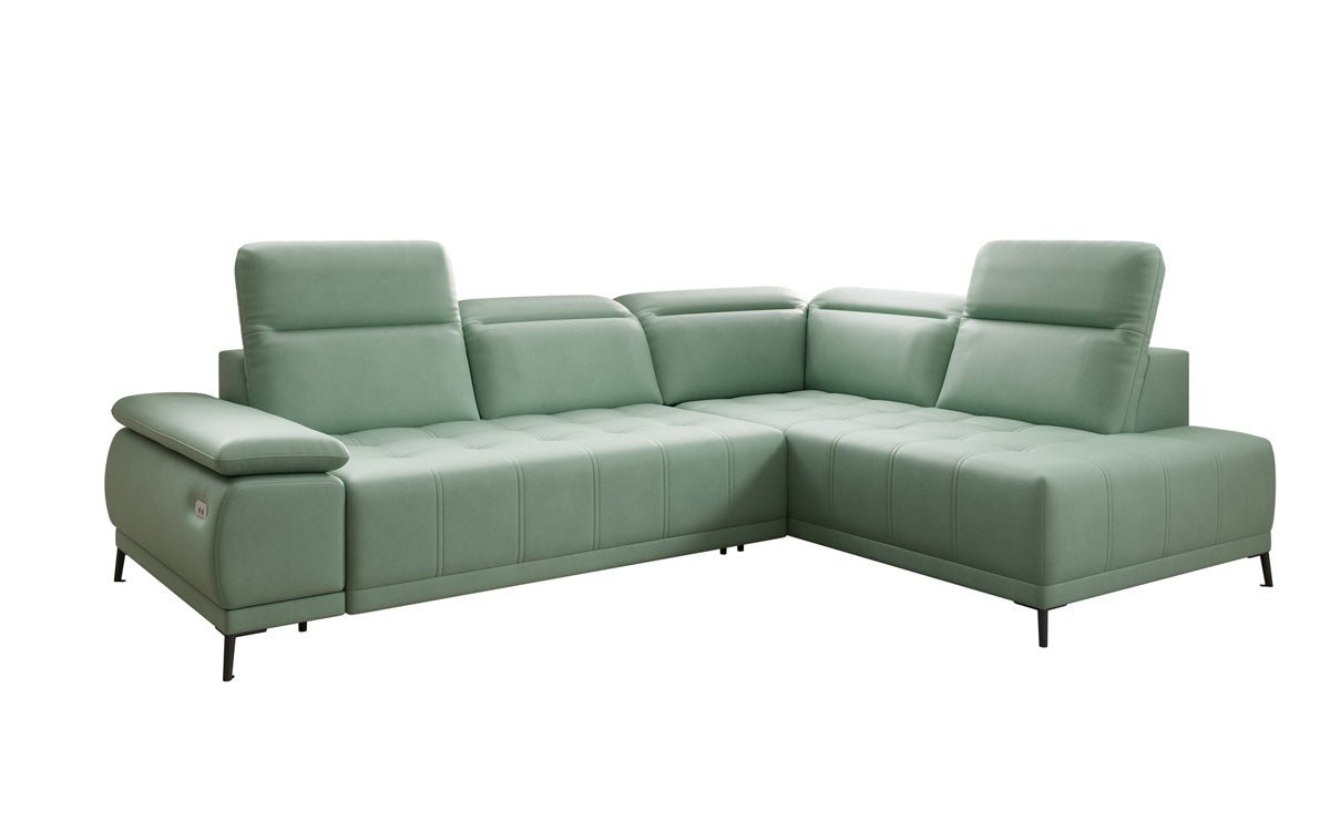 Designer L Sofa Lyra med elektrisk sovefunktion i ægte læder
