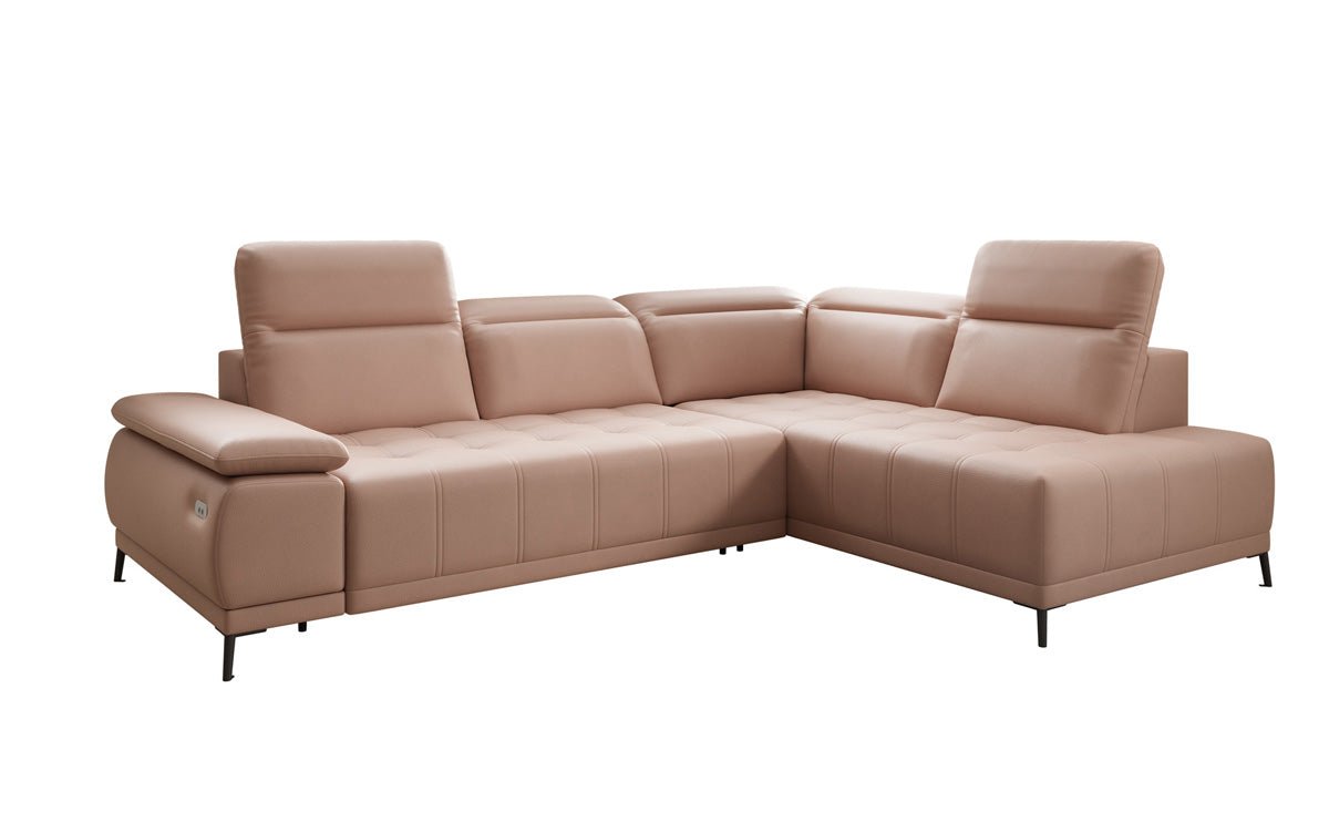 Designer L Sofa Lyra med elektrisk sovefunktion i ægte læder