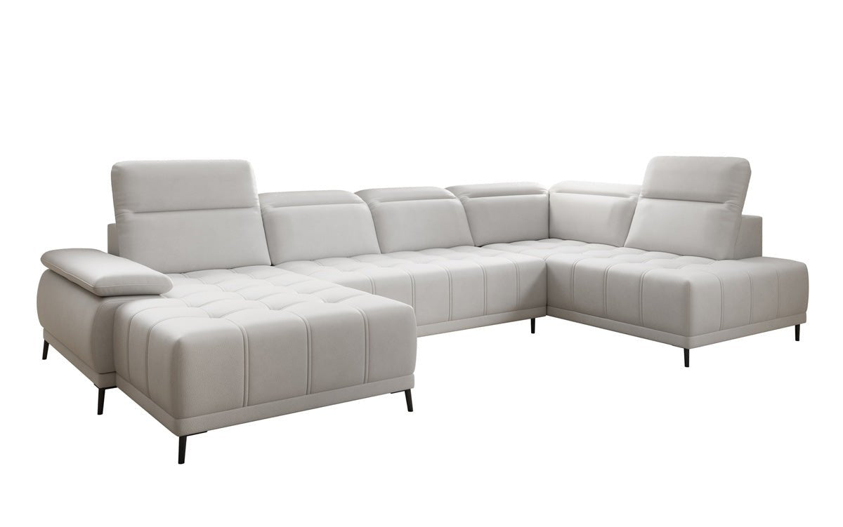 Designer Sofa Lyra U med elektrisk sovefunktion i ægte læder