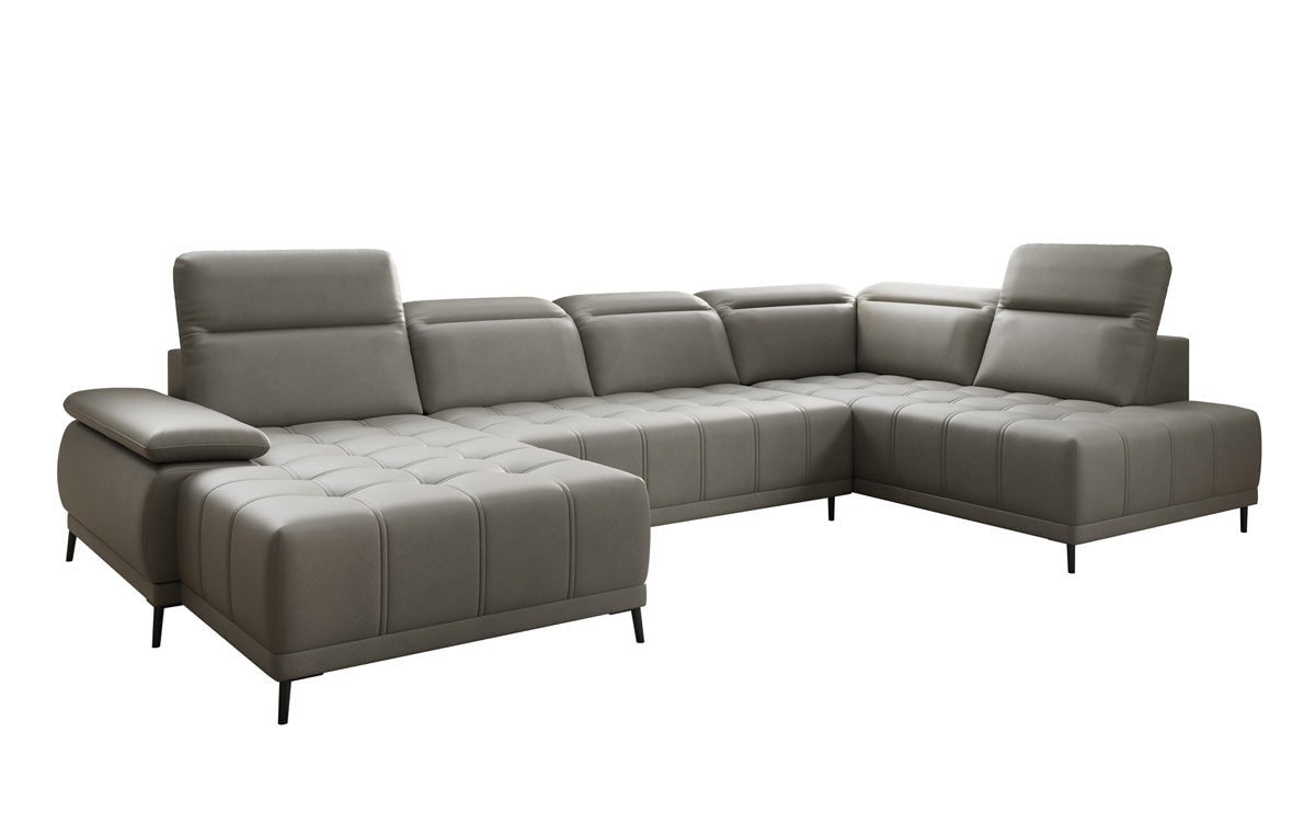 Designer Sofa Lyra U med elektrisk sovefunktion i ægte læder