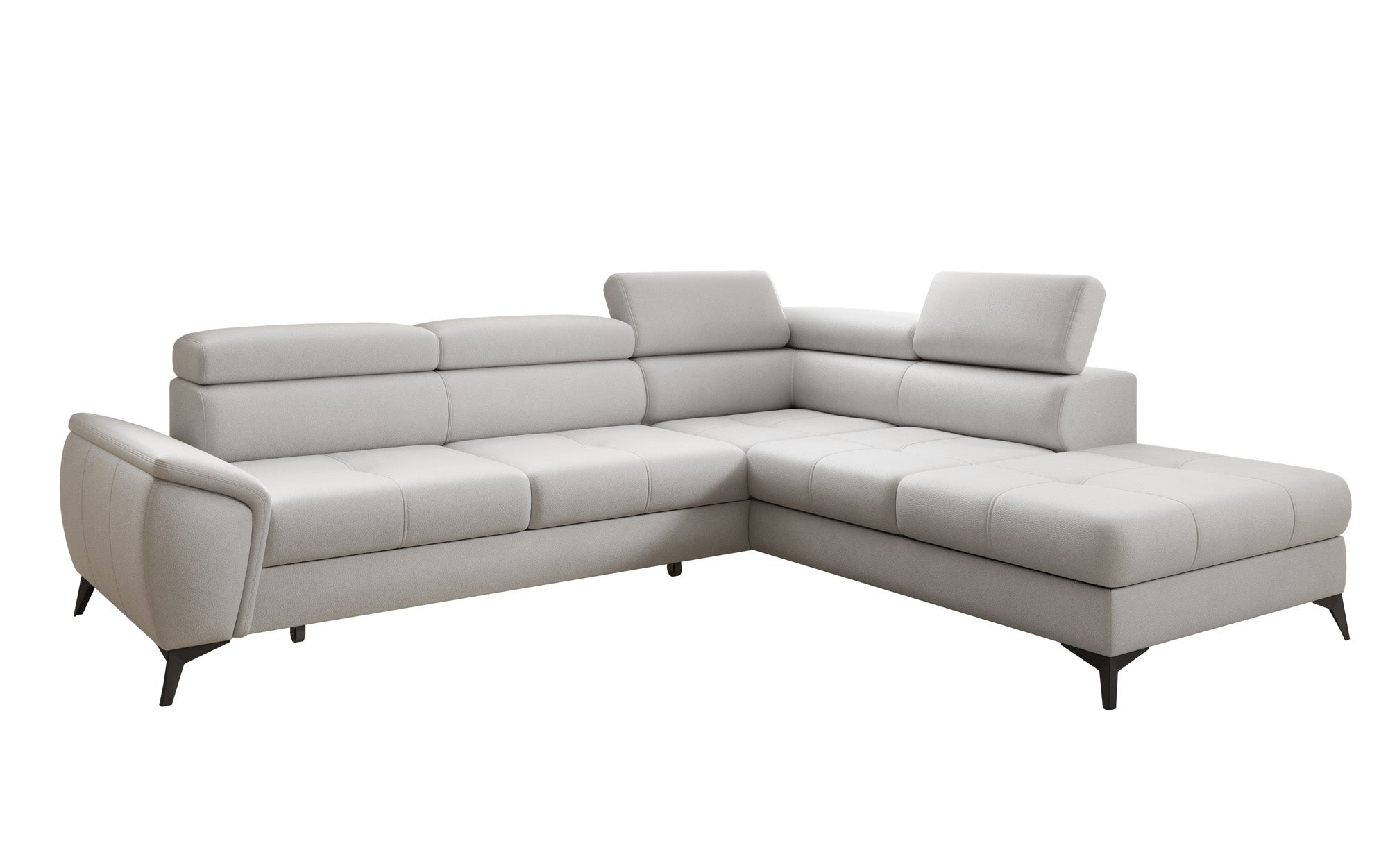 Designer L Sofa Aveline med sovefunktion og opbevaringsplads i ægte læder