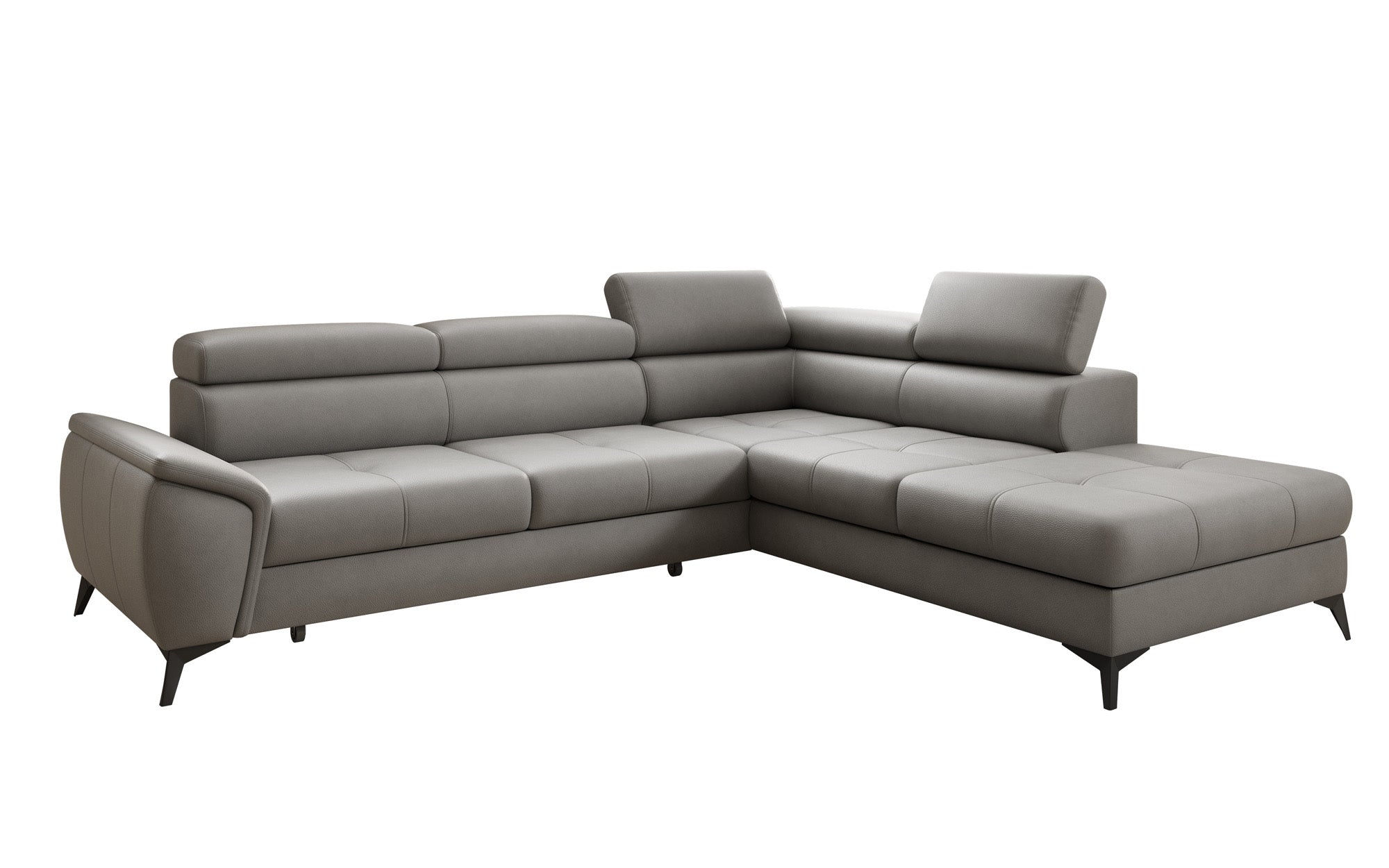 Designer L Sofa Aveline med sovefunktion og opbevaringsplads i ægte læder