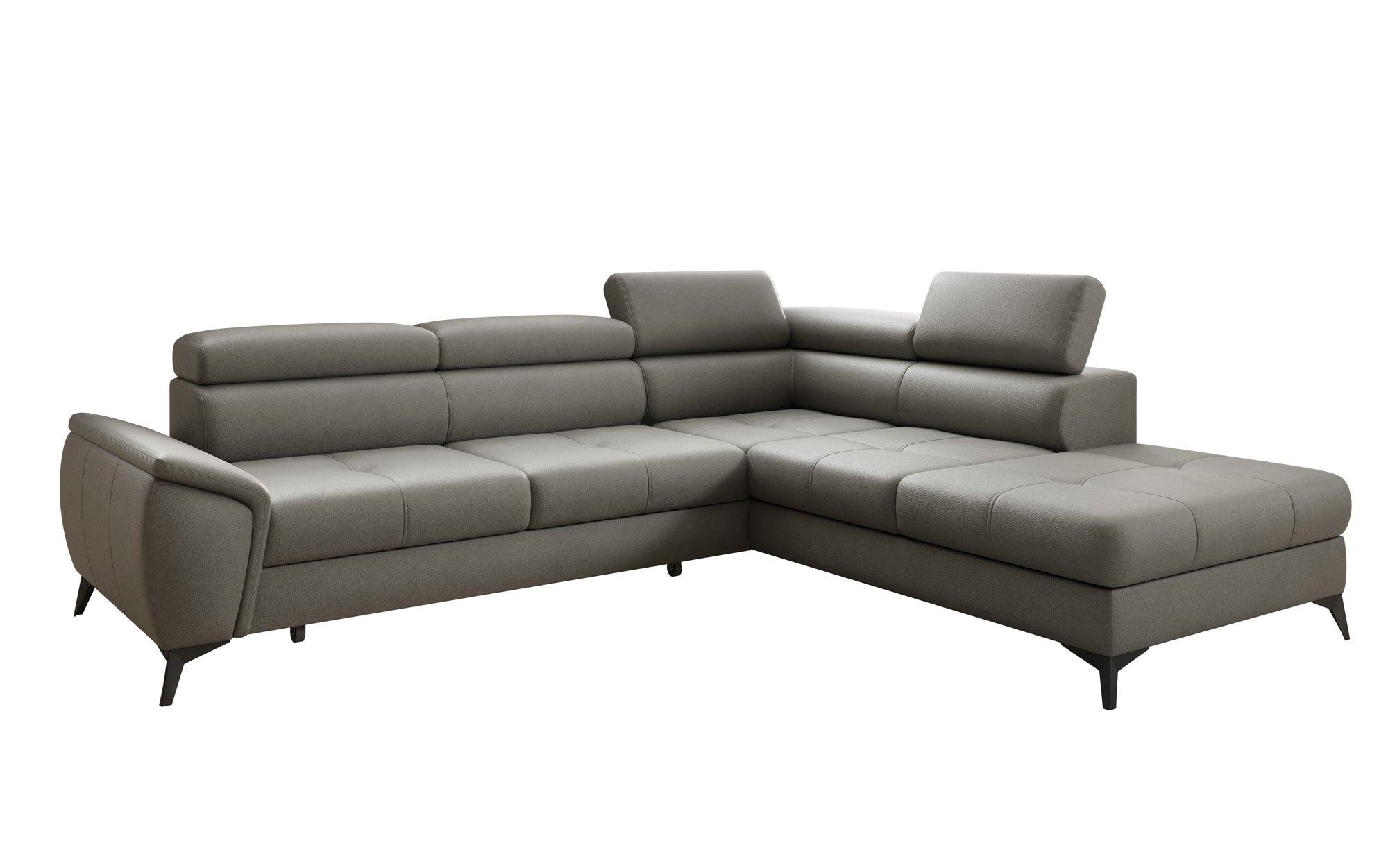 Designer L Sofa Aveline med sovefunktion og opbevaringsplads i ægte læder