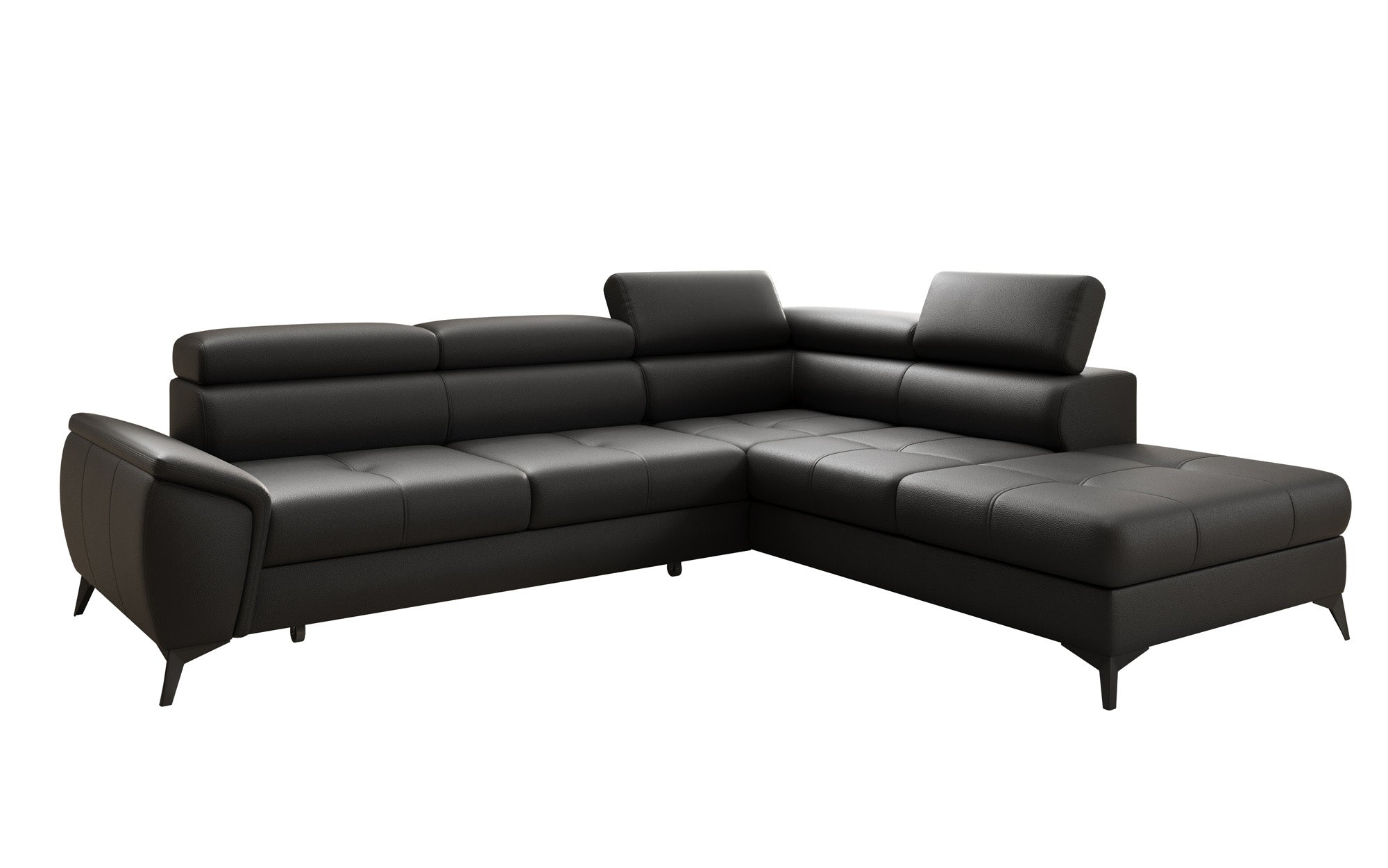 Designer L Sofa Aveline med sovefunktion og opbevaringsplads i ægte læder