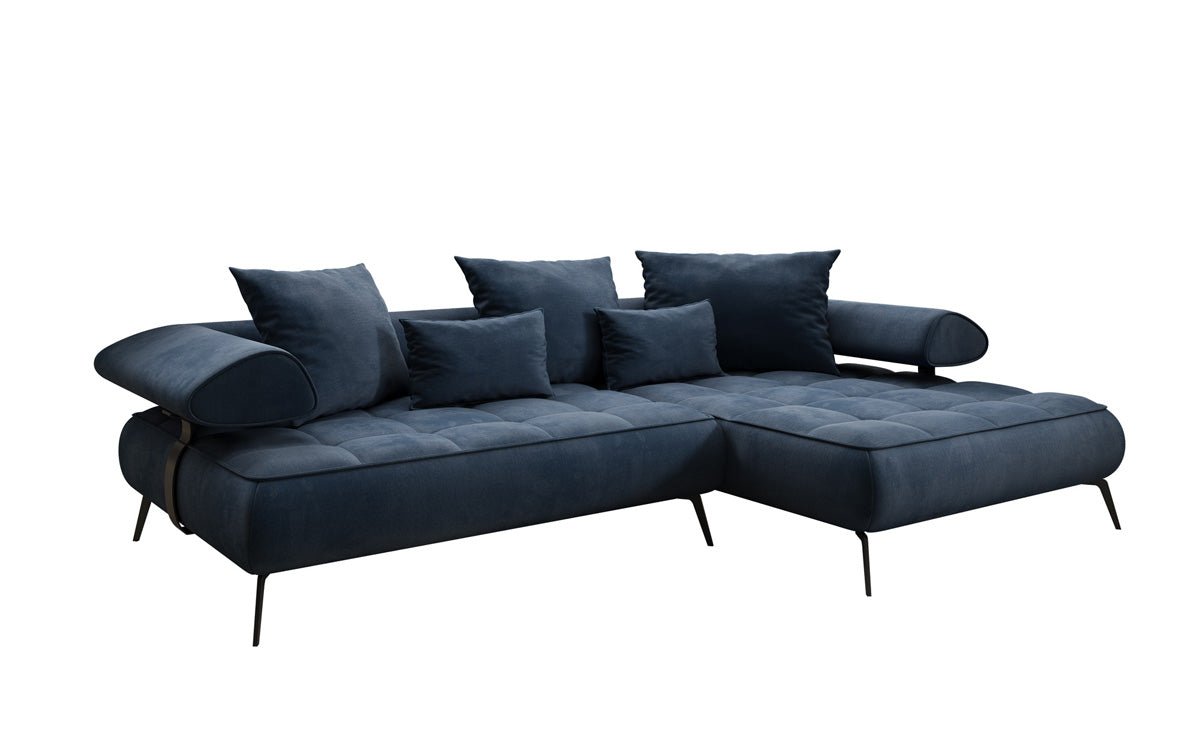 Designer Sofa Sydney L II Velour med elektrisk sovefunktion