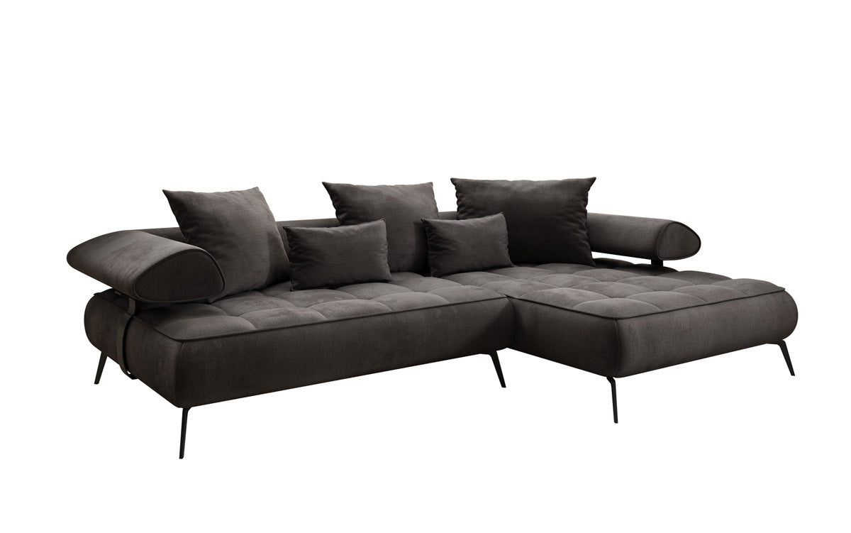 Designer Sofa Sydney L II Velour med elektrisk sovefunktion