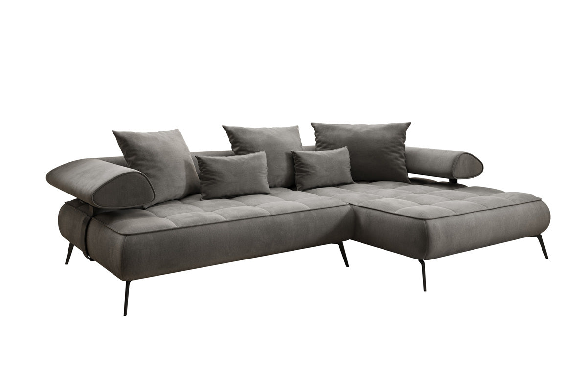 Designer Sofa Sydney L II Velour med elektrisk sovefunktion