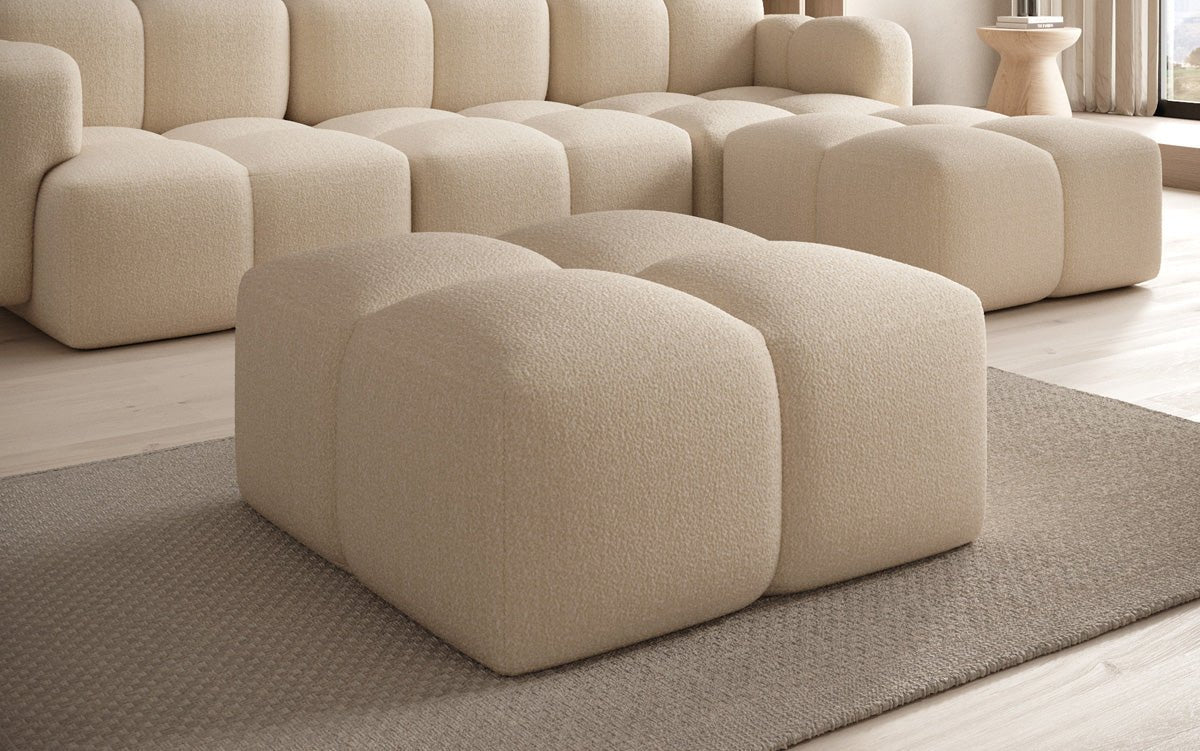 Beistellhocker Celly in Bouclé