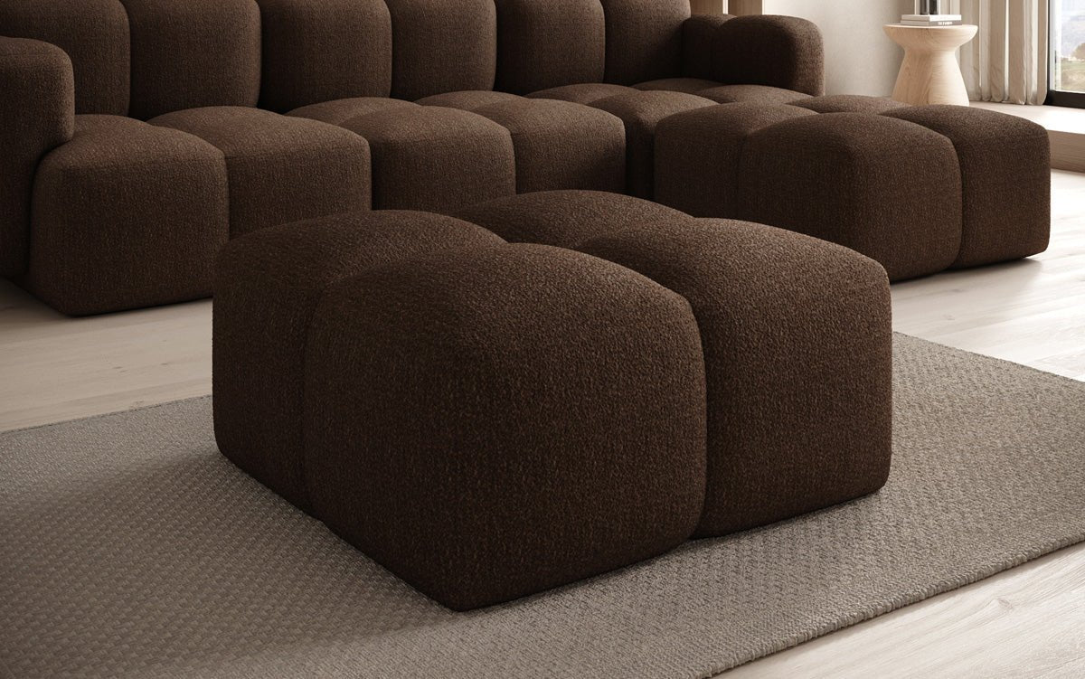 Beistellhocker Celly in Bouclé